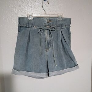 SHEIN High Waist Denim Blue Shorts